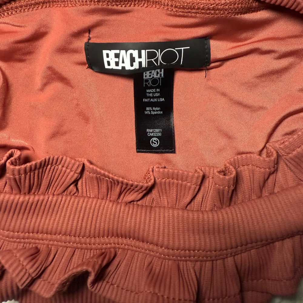 Beach Riot Ruffled Bikini Bottom in Rust - Picture 3 of 3